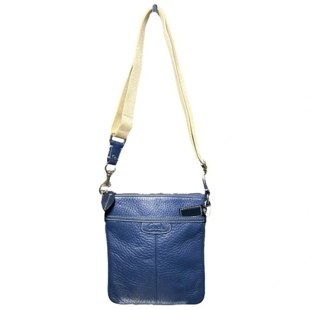 Coach Legacy Blue Leather Swing Pack Purse Shoulder Messenger Bag